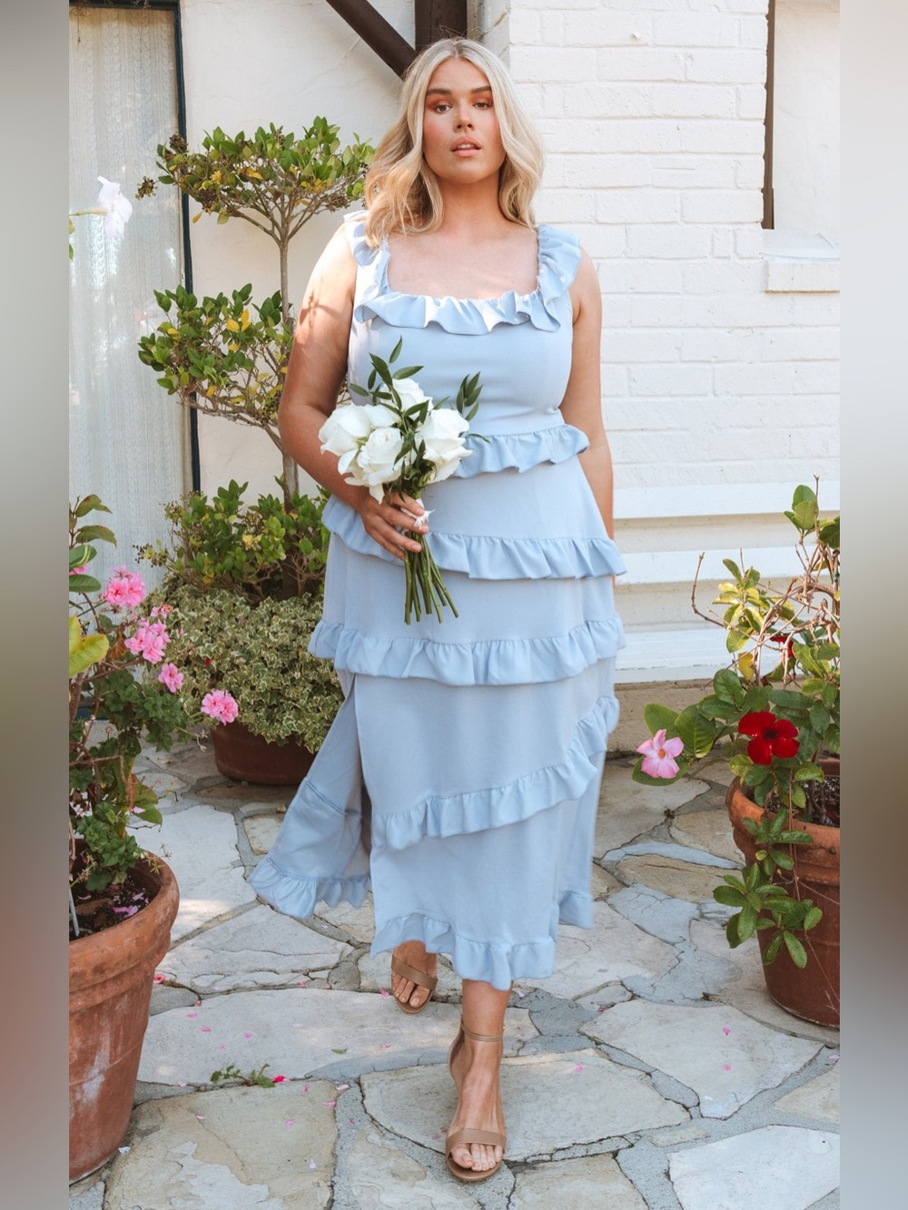 Show Me Your Mumu Blue Ruffle Dress sz XXL